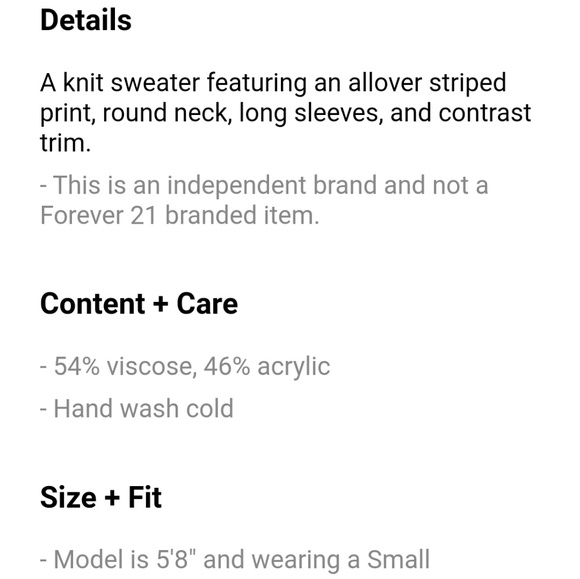 ✅3 for $25✅BLACK & WHITE STRIPED SWEATER NEW S & L - Picture 7 of 7